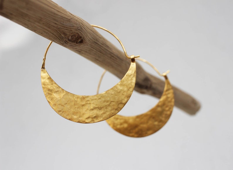 Gold Luna Big Hoop Earrings 18k Gold Vermeil Statement Hoop Earrings image 1