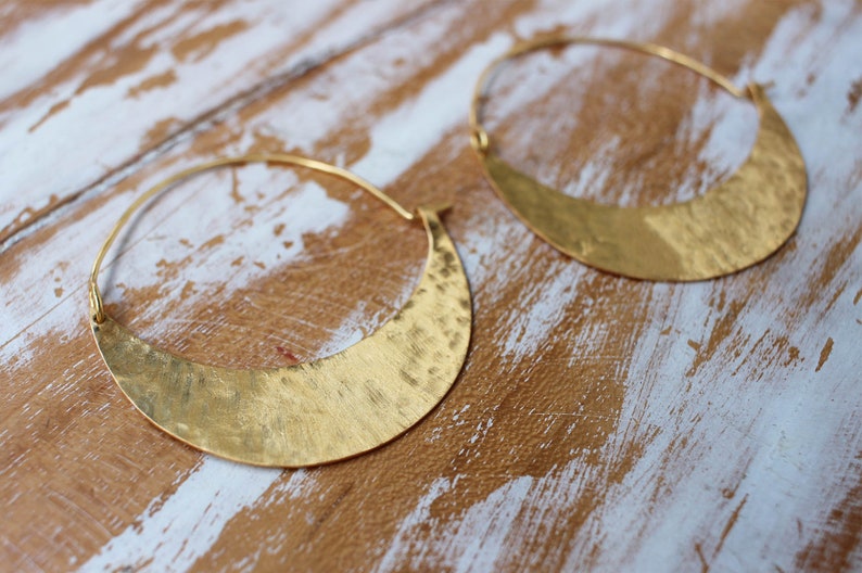 Gold Luna Big Hoop Earrings 18k Gold Vermeil Statement Hoop Earrings image 3