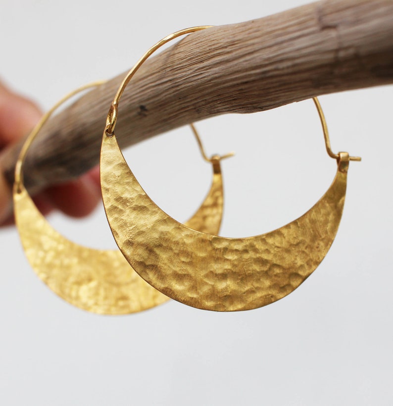 Gold Luna Big Hoop Earrings 18k Gold Vermeil Statement Hoop Earrings image 2