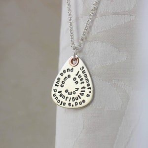 Your Lyrics Guitar Pick Necklace