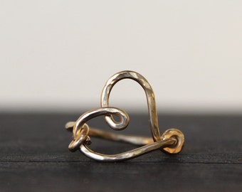 Gold Funky Heart Ring