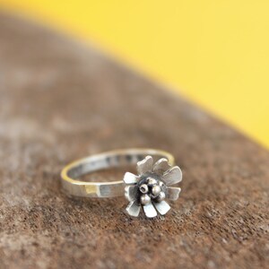 Daisy Ring Wild and Free Daisy Ring Sterling Silver Flower Ring image 2