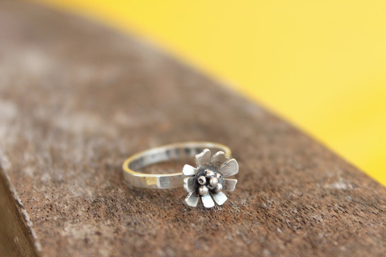 Daisy Ring Wild and Free Daisy Ring Sterling Silver Flower Ring image 2