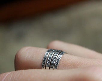 Custom Listing for Rhonda - 4 stamped stacking rings