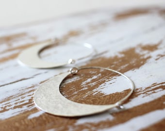 Luna Big Hoop Earrings - Silver Statement Hoop Earrings