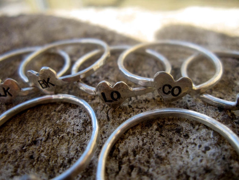 10 Bridesmaid Gift Rings Personalized Initials image 2