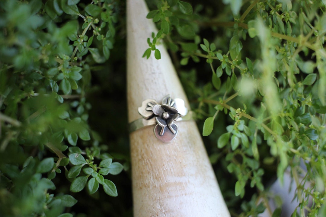 Iris Flower Ring - Iris Ring Silver Ring Statement Ring