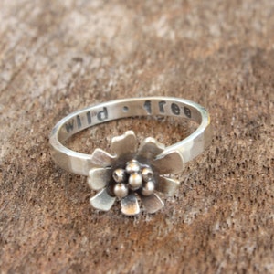 Daisy Ring Wild and Free Daisy Ring Sterling Silver Flower Ring image 8