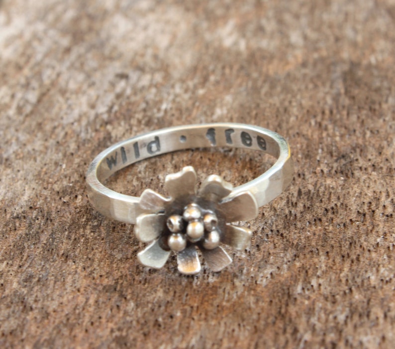 Daisy Ring Wild and Free Daisy Ring Sterling Silver Flower Ring image 8