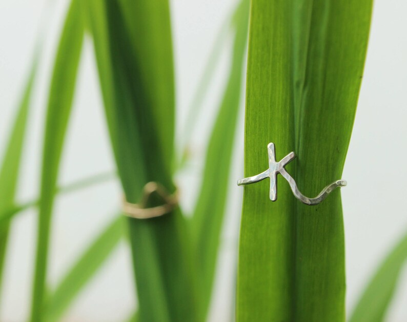 Lowercase Initial Ring Personalized Initial Jewelry Dainty Custom Letter Ring image 7