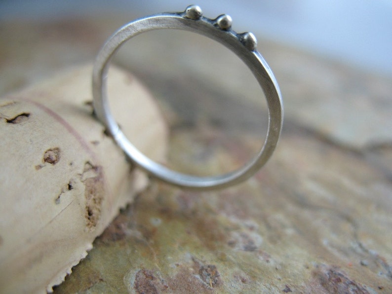Simple Silver Dots Ring image 2