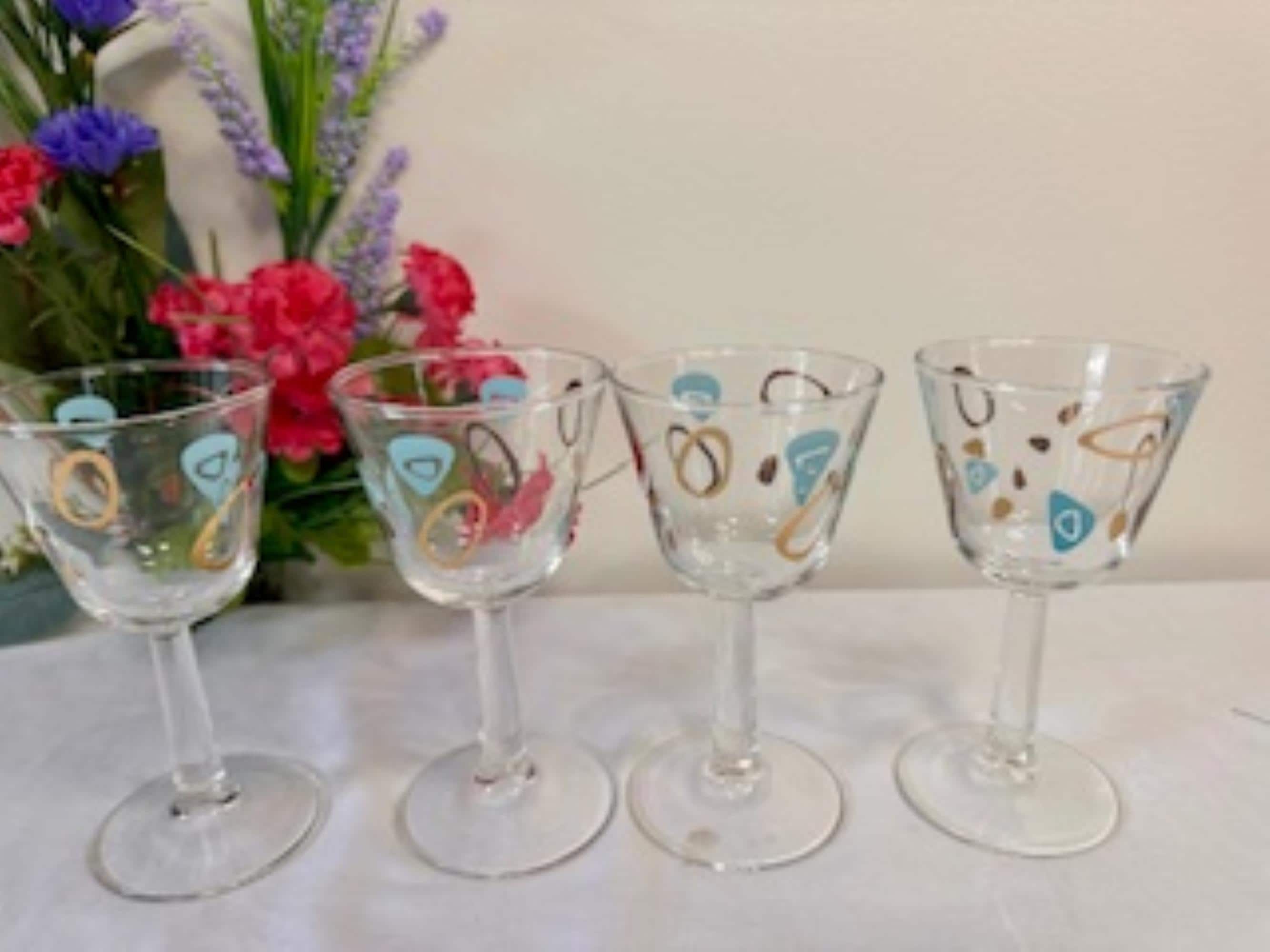 Vintage Boomerang Amoeba Glasses Turquoise Gold Retro MCM Federal Barware -  Etsy