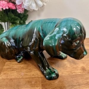 Adorable figura de cachorro de cerámica Blue Mountain Pottery BMP, perro vintage canadiense