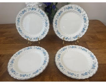 Vintage Johnson Brothers Snowhite Regency Side Plates Set of Four MCM Dining