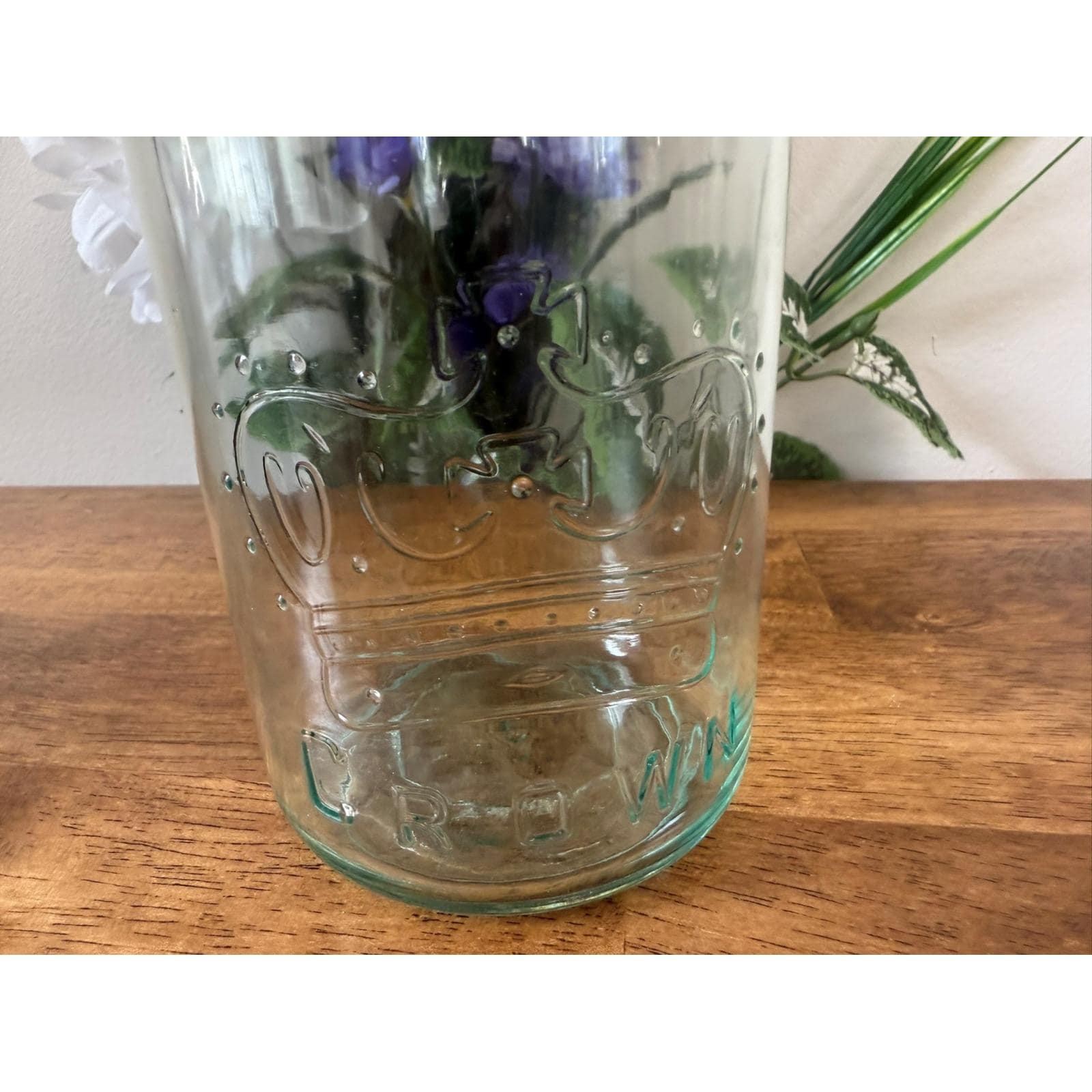 Vintage Crown Mason Jar With Zinc Lid – Canadian Aqua Glass