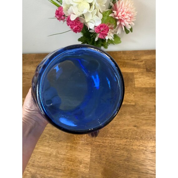 Rare Vintage Hazel Atlas Royal Lace Cobalt Blue Pitcher 64 Oz