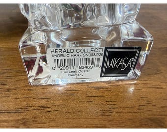 Mikasa Crystal Angel Figurines Herald Collection Harp Violin