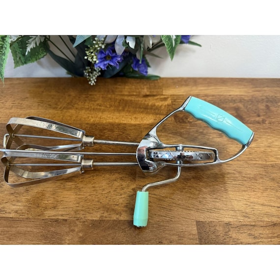 Vintage Maynard Aqua Handmixer Schneebesen Edelstahl Retro Küchenwerkzeug