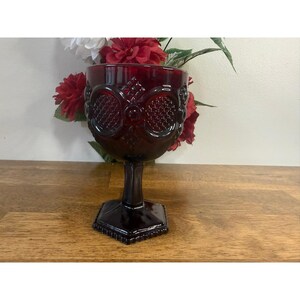 Avon Cape Cod Ruby Red Glass Goblet Vintage Sokkel Wijnglas Persglas