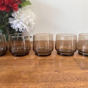 Bicchieri Vintage Libbey Smokey Lowball – Set di 5 articoli da bar retrò