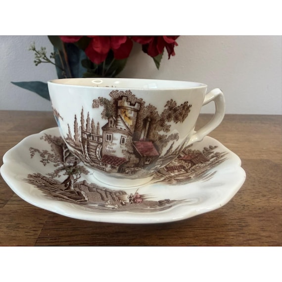 Johnson Bros Old Mill Cup and Saucer Vintage English Tableware