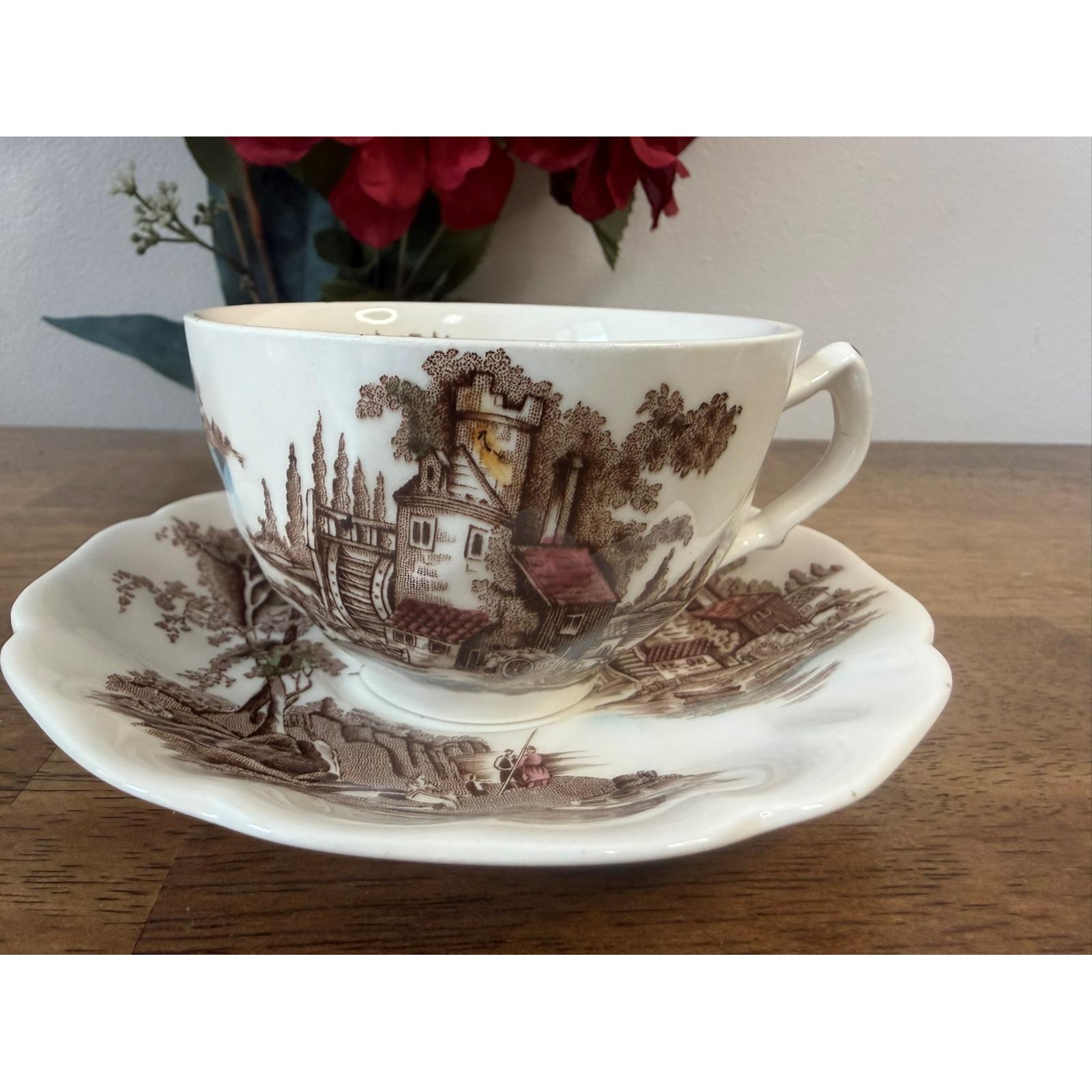 Johnson Bros Old Mill Cup and Saucer Vintage English Tableware