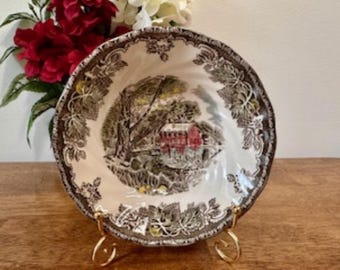 Vintage Johnson Brothers The Friendly Village Ironstone Bowl The Old Mill Scene