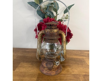Lanterna vintage Dietz Comet Hurricane, lampada a cherosene rustica, decorazione in stile fattoria