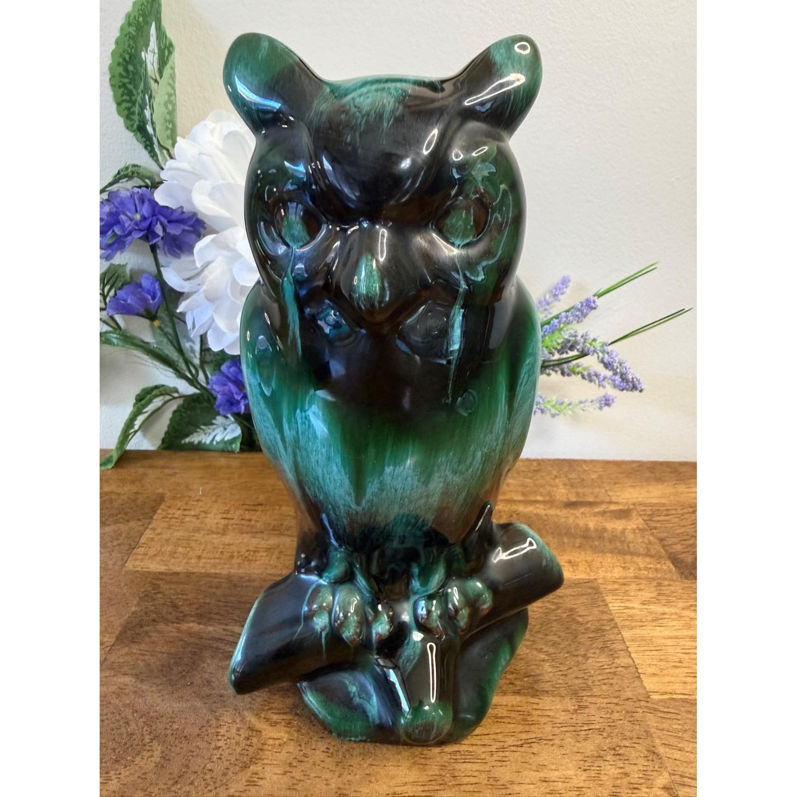 フクロウ彫刻 陶器 ヴィンテージ ブルーマウンテン 陶器 フクロウ 大型 カナダ製 アート