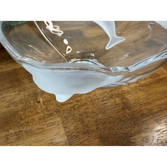 Vintage Nachtmann Dolphin Lead Crystal Frosted and Clear Art Glass
