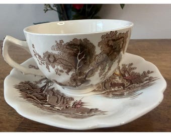 Johnson Bros Old Mill Cup and Saucer Vintage English Tableware