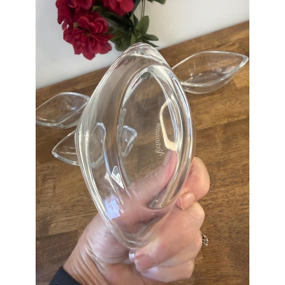 Nachtmann Clear Crystal Leaf Bowls Set of 4 German Dessert Serving Dishes