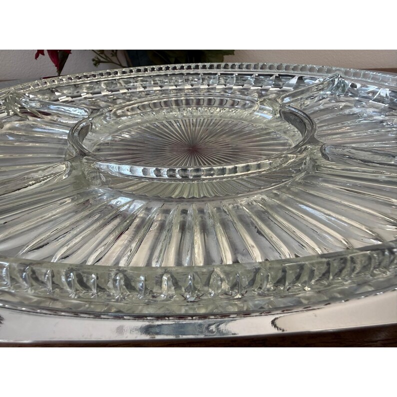Vintage Gourmates Glo-Hill Canada Atomic Tray Chrome Platter Ruby Handles MCM image 6