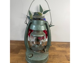 Linterna Embury No 2 Air Pilot Vintage Verde Hurricane Lámpara de Queroseno de Aceite Rústica