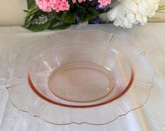 Vintage Macbeth-Evans American Sweetheart Pink Depression Glass Bowl – Elegant 1930s Vegetable or Serving Dish