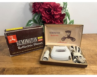 Vintage Remington Rollectric Auto Home Shaver Roller Combs Set Holiday Vintage