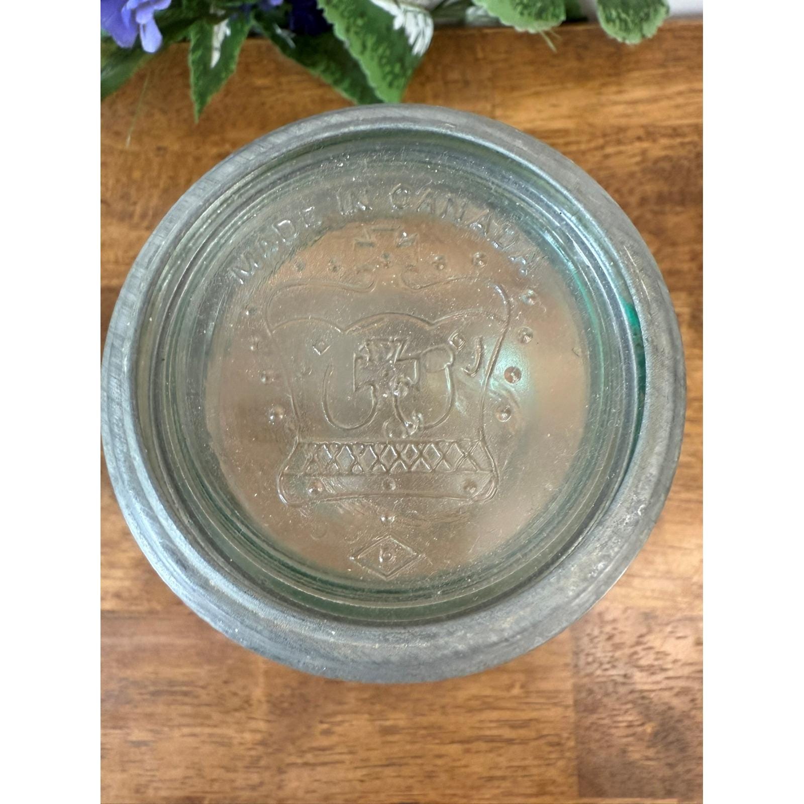 Vintage Crown Mason Jar With Zinc Lid – Canadian Aqua Glass
