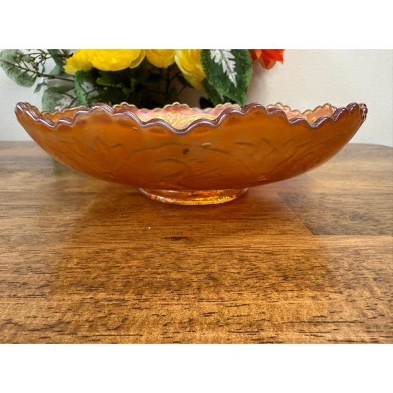 ヴィンテージ フェントン ドラゴン＆ロータス カーニバル ガラスボウル