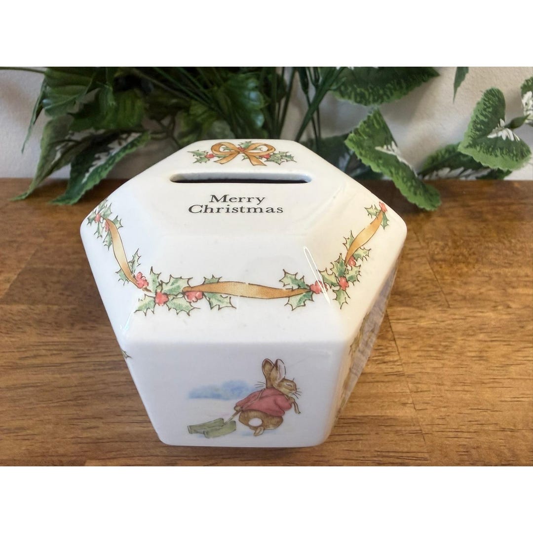 Vintage Wedgwood Peter Rabbit Coin Bank Nursery Baby Shower Gift ...