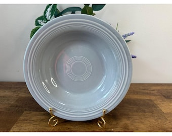 Vintage Fiesta Gray Rimmed Soup Bowl Deep Plate Homer Laughlin 1950s