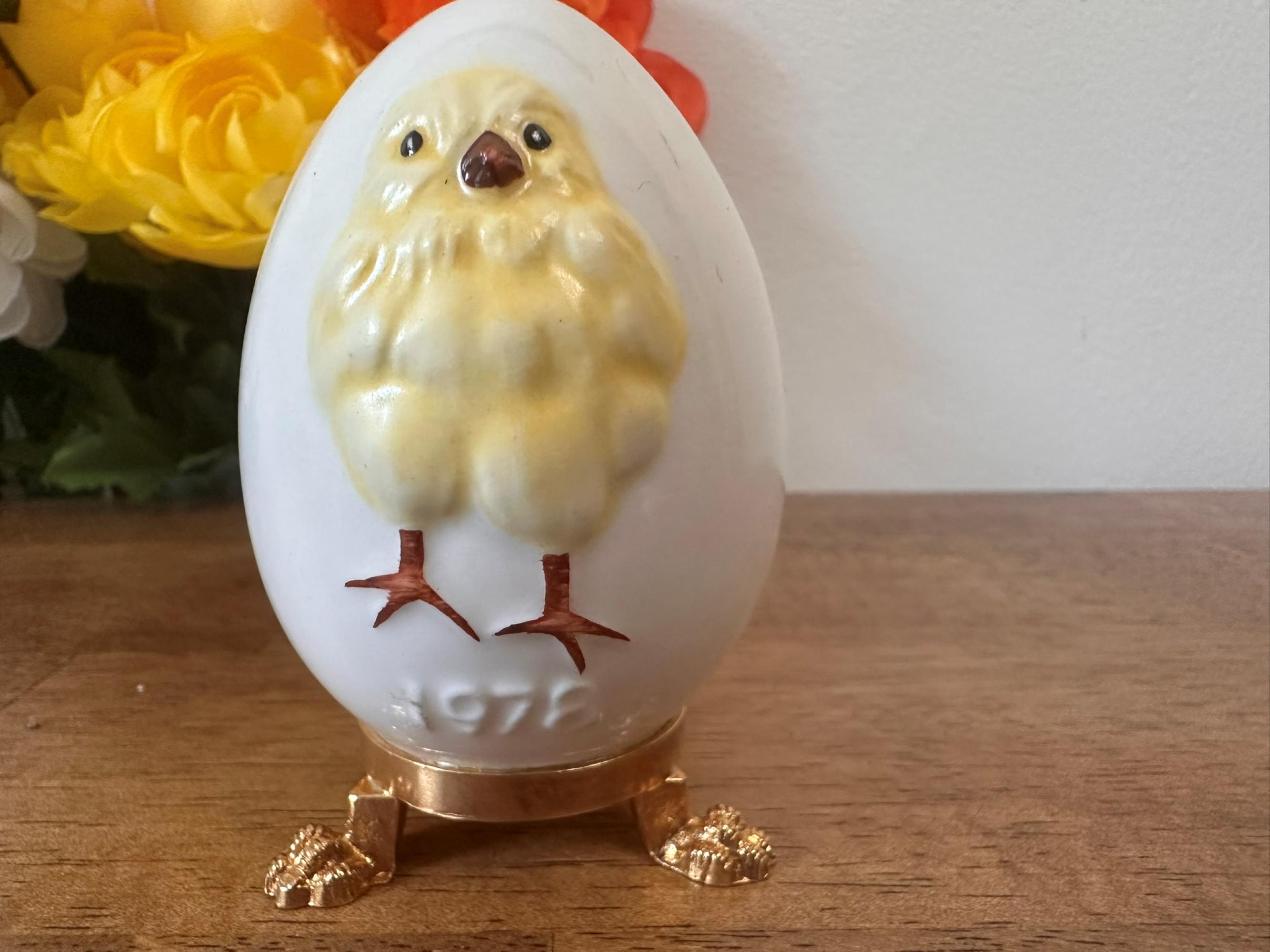 Vintage Goebel Easter Egg Figurines Chick 1978 and Lamb 1981 West