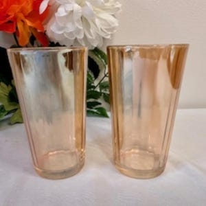Vintage Marigold Karneval Glasbecher - irisierendes Bernstein Mid-Century Bar Zubehör