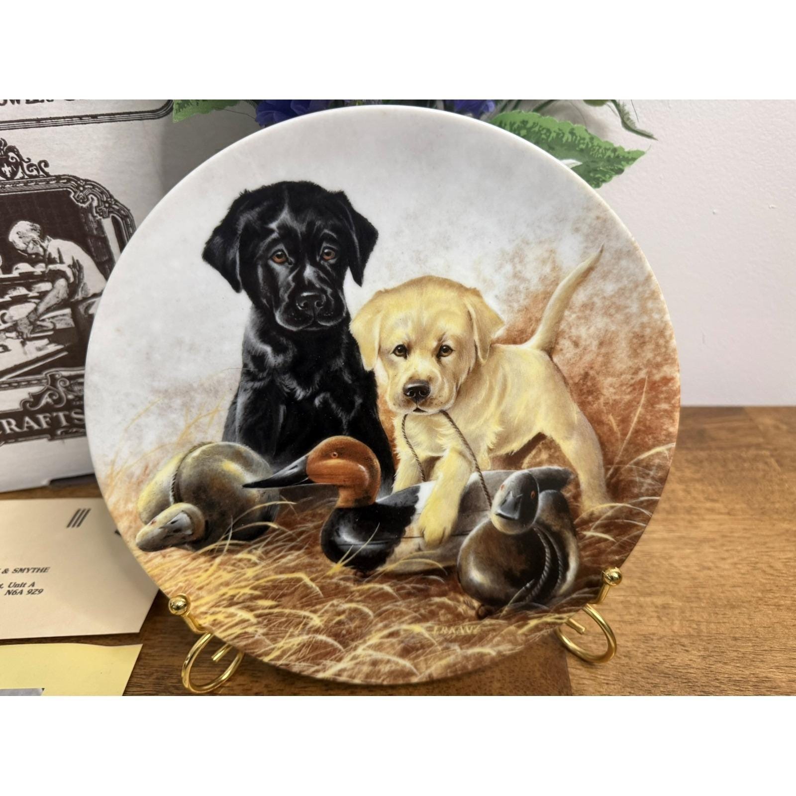 Edwin M. Knowles Collector Plate A Perfect Set Labrador Retrievers
