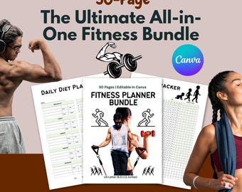 Fitness Planner Bundle PLR, Weight Loss, Diet Tracker (Digital Download)