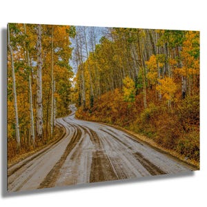 Schöne Straße, Herbstfarben, Aspen Colorado, Herbst Leinwand, Berge, Colorado Leinwand, Herbstfarben, Herbst Dekor