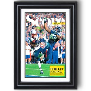 2015 New England Patriots “PERFECT ENDING” Super Bowl Winners Framed Newspaper Print