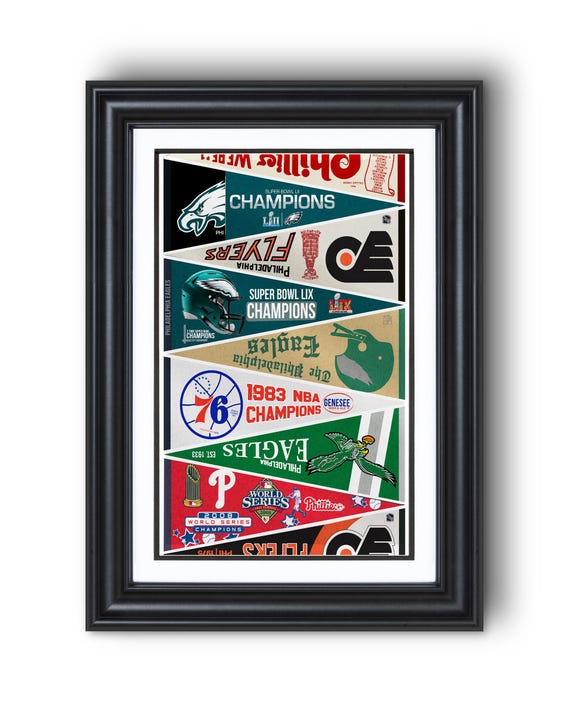 Philadelphia Sports “City of Champions" Pennants Collection All-Teams Wall Art Print