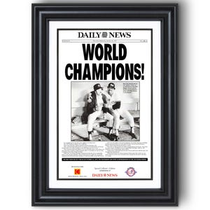 1978 New York Yankees “WORLD CHAMPIONS!” Front Page Framed Newspaper