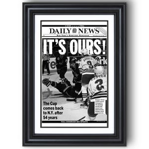 1994 New York Rangers “IT’S OURS!” Special Edition Front Page Framed Newspaper