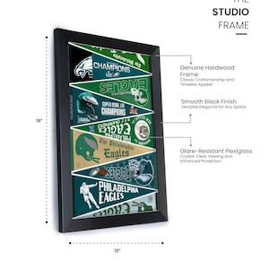 Lámina de la colección “Banderas Vintage 1950-2025” de los Philadelphia Eagles – Arte clásico de pared de fútbol americano Studio Frame